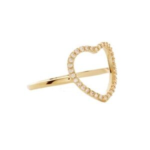 New! Tam Tam Dans La Ville Paris GOLD PLATED BIG HEART ZIRC RING